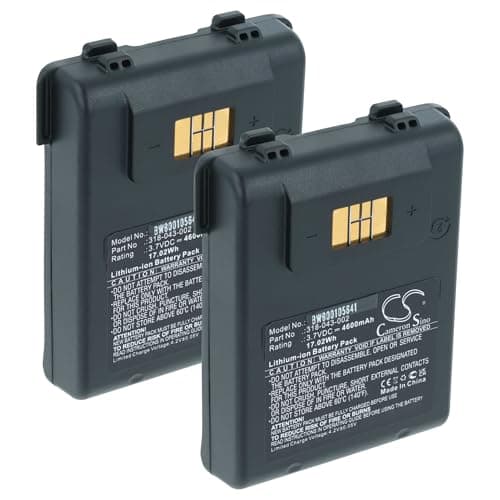 Image of vhbw 2x Battery Replacement for Intermec 318-043-012, 318-043-002, 1000AB01, 318-043-022 for Barcode Scanner POS (4600 mAh, 3.7 V, Li-Ion)