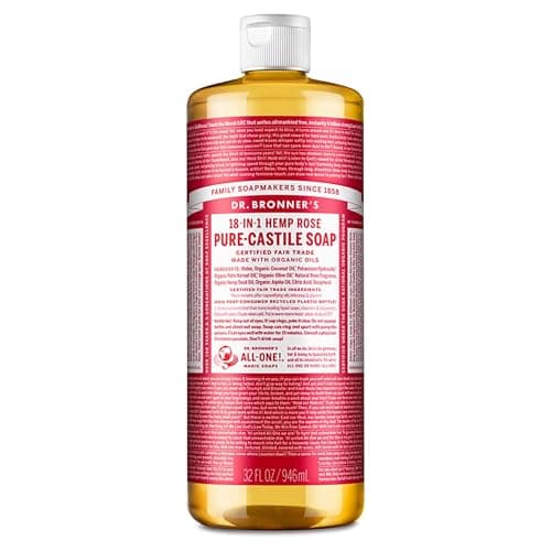 Image of Dr Bronner's 946 ml Organic Rose Castile Liquid Soap