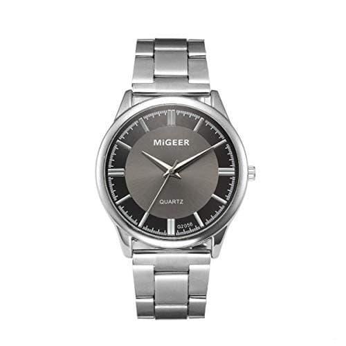 Image of Man Wrist Analog Watch Fashion Quartz Stainless Men's Watch Ladies Fashion Watches (Black, One Size)