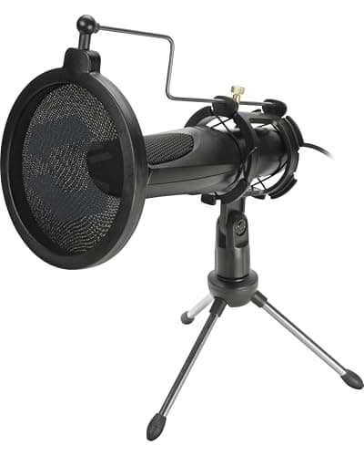 Image of Speedlink AUDIS Desktop Streaming Microphone – with tripod and pop filter, plug & play, black