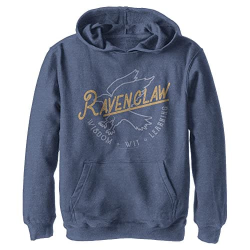 Image of Harry Potter Kids Deathly Hallows Craft Ravenclaw Youth Pullover Hoodie, Navy Mottled, XL