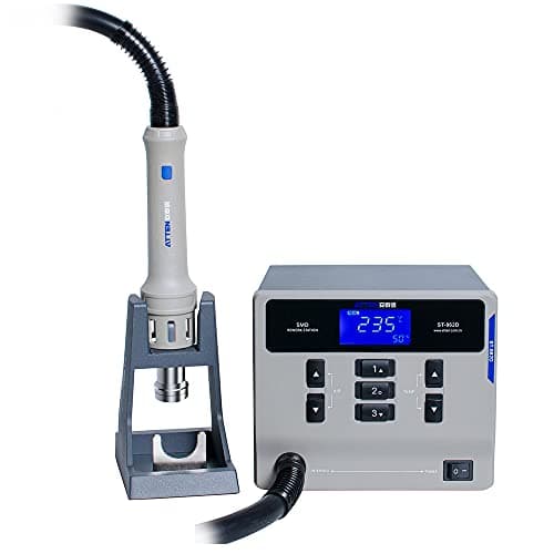 Image of ATTEN ST862D 1000W Smart Digital Soldering Station Leadless Hot Air Gun, 3 Channels, LCD, 110V, Includes 4 Nozzles and Stand