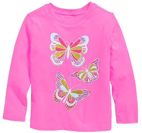Image of TCWWBB Girls Long Sleeve T-Shirt Kids Shirts Dinosaur Unicorn T-Shirts Toddler Pink Tops Cotton Casual Tees Crewneck Winter Clothes Age 1-8 Years