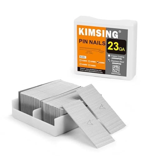 Image of P625SS (25mm Stainless Steel) 23 Gauge Pinner Nails, 9000 PCS/Box, Nails for Air Power Pin Nail Gun, Micro Pinner Nailer for Cabinets, DIY Furniture, Light-Duty Wood Work, etc