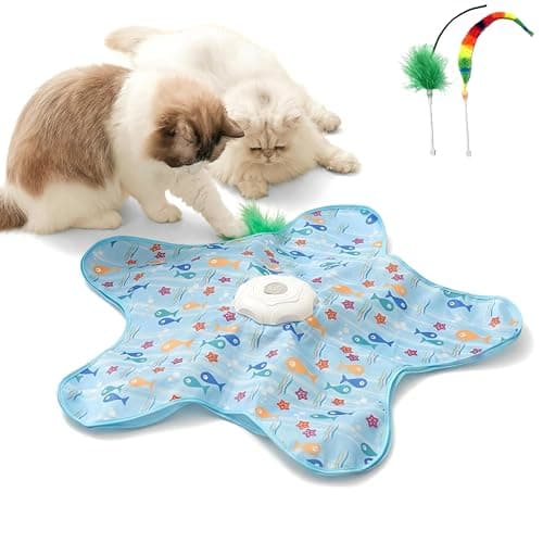 Image of JoyEnjoy Hide and Seek Interactive Cat Toy, 5-Hole Motion Activated Bird Sound USB Rechargeable Puzzle Toy, Automatic Mental Stimulation for Indoor Cats & Multi-Cat Play