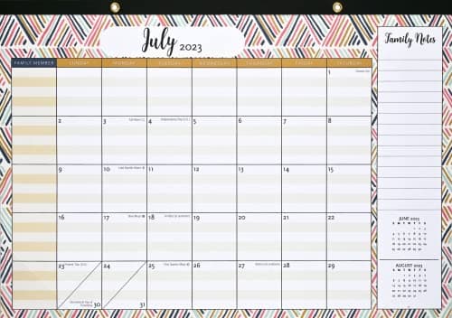 Image of 2023-2024 Family Desk Pad and Wall Calendar - Large 17'' x 11'' - Runs from July 2023-December 2024 - Plus 271 bonus stickers! (Desk Calendar Pad)