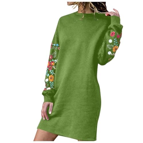 Image of WILLBEST Women's 3XL Green Satin Wrap Boho Dress - Mini Long Sleeve Halter Neck Mid Waist Tie Hemline - Formal Plus Size Cold Weather
