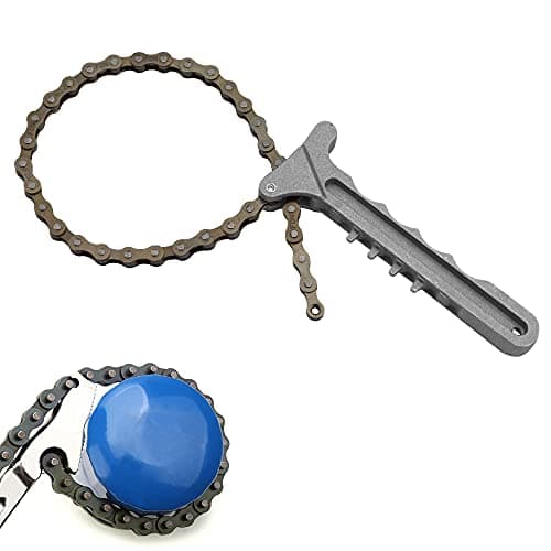 Image of QUCUMER Oil Filter Chain Wrench, Adjustable Oil Filter Wrench Pliers Ratcheting Chains Wrenches Fuel Filters Removal Tool for Vehicle, 450mm/17.7inch