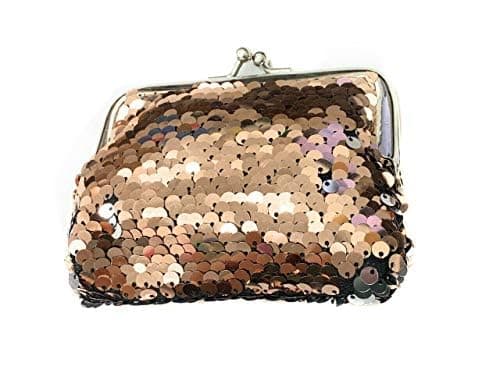 Image of Ladies Girls Reversible Sequin Coin Wallet Pouch Money Purse Card Holder Gift UK (Gold)