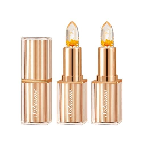 Image of Colour Changing Lipstick, Tinted Lip Balm, Lip Stain Long Lasting, Lipstick Sets for Women, Suitable for All Skin Tones, Create a Charming Look, Versatile Colors, Moisturizing Lips,Petals 3.5g * 2