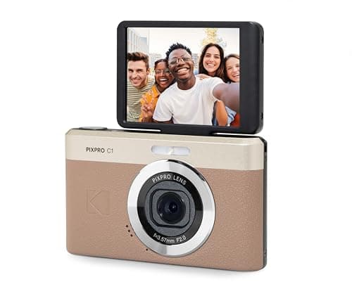 Image of KODAK Pixpro C1 – Ultra-Compact Digital Camera | 13MP BSI CMOS, 4X Zoom, 2.8" LCD Screen, LED Flash – Marron