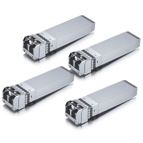 Image of 10Gtek [4 Pack 10Gb SFP+ SR Multimode Module 300-meter, 10GBase-SR LC Transceiver Compatible for Cisco SFP-10G-SR, Meraki, Mikrotik S+85DLC03D, Ubiquiti, Netgear, Zyxel, Qnap,Synology,D-Link and more