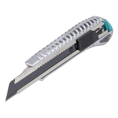 Image of wolfcraft Metal Snap-Off Blade Knife 18 mm with Black “Profi-Sharp” Blade I 4306000 I for Precision Cutting of Solid Materials