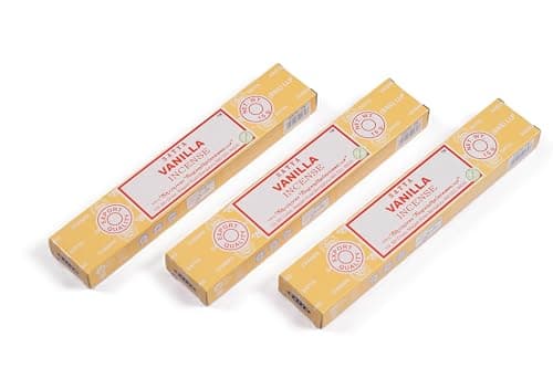Image of Original Satya Vanilla Incense Sticks Gift Pack of 3X 15G for Aromatherapy, Spa, Yoga, Weddings, Meditation, Healing, Positivity and Relaxation by Greensense
