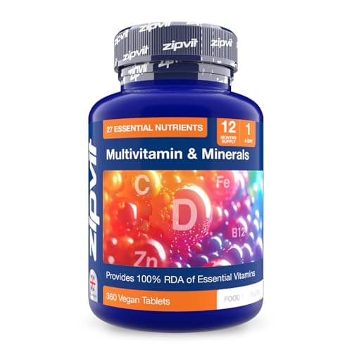 Image of Zipvit Multivitamin & Minerals, 27 Essential Nutrients, 100% Daily Multivitamins, 360 Vegan Multivitamin Tablets for Women & Men