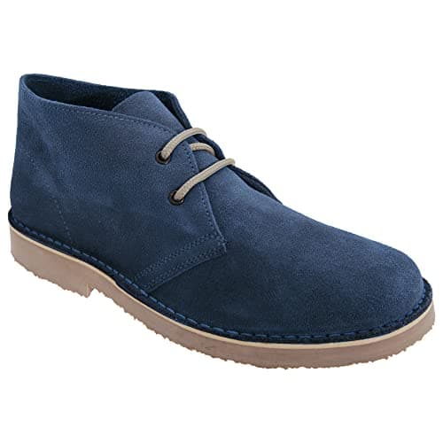 Image of Roamers Mens Real Suede Round Toe Unlined Desert Boots (11 UK) (Navy)
