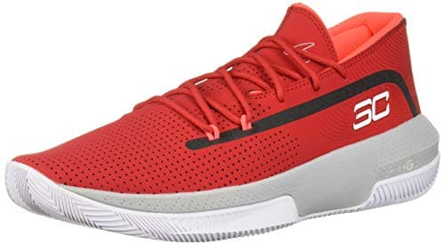 Image of Under Armour Men's SC 3ZER0 III Basketball Shoe, Red (600)/Mod Gray, 4 UK