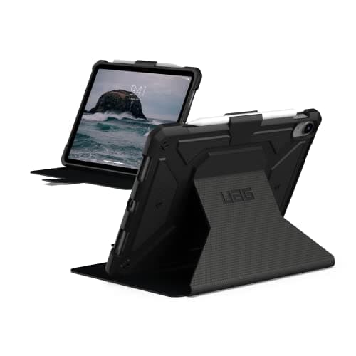 Image of URBAN ARMOR GEAR UAG Designed for iPad 11" A16 11th Gen 2025, 10.9" 10th Gen 2022 Case A3354 A3355 A2696 Rugged Heavy Duty Protective Folio Cover w/Adjustable Stand & Pencil Holder, Metropolis Black