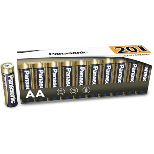 Image of Panasonic Everyday Power Alkaline Battery, AA Mignon Lr6, 1.5 V, Pack of 20 in Non-plastic Pack, for Reliable Energy, Alkaline
