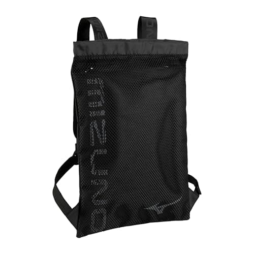 Image of Mizuno 33GD3007-09 MESH DRAWBAG Sports backpack Unisex Black Size UNICA