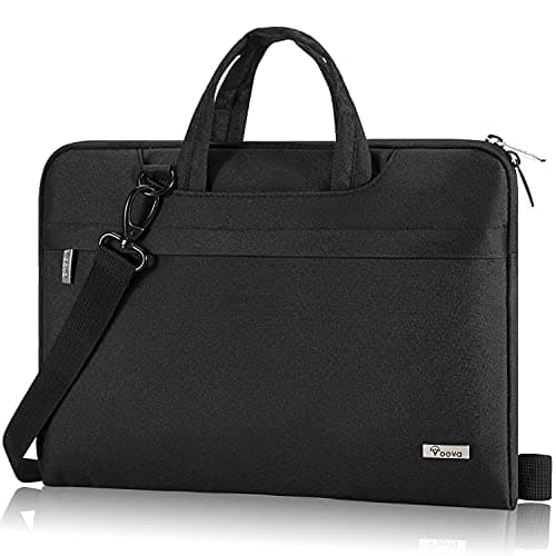 Image of Voova Laptop Bag Case 13 14 Inch Compatible with MacBook Air 13 M1/M2/M3/M4, MacBook Pro 13/14, Chromebook 14, Waterproof Computer Sleeve Cover with Shoulder Straps & Handle, Black