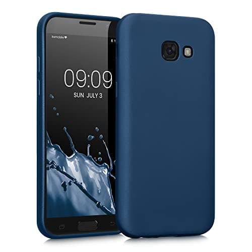 Image of kwmobile Case for Samsung Galaxy A5 (2017) Case - Soft Slim Metallic TPU Silicone Cover - Metallic Blue