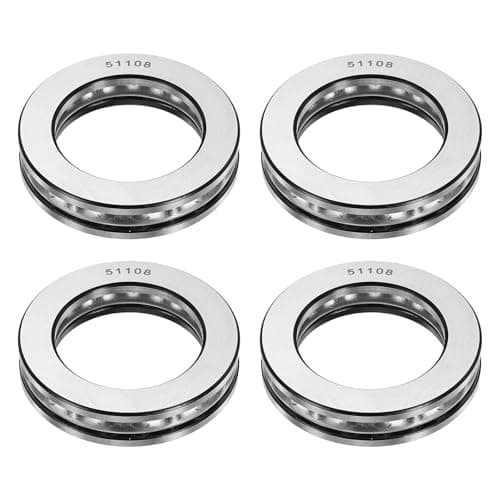 Image of sourcing map 4Pcs Thrust Ball Bearings, 40mm Bore 60mm OD 13mm Thick 51108 Single Row Roller, Chrome Steel Axial Ball Bearing, ABEC5
