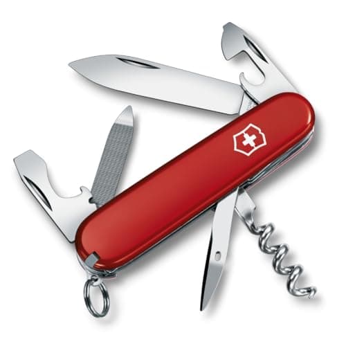 Image of Victorinox Sportsman Swiss Army Knife, Medium, Multi Tool, 13 Functions, Large Blade, Bottle Opener, Red