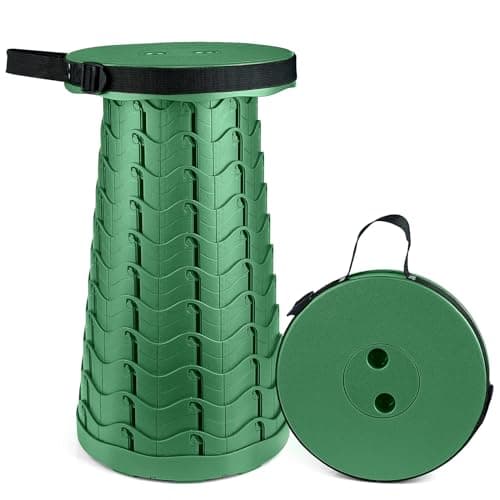 Image of Hesanzol Portable Telescoping Stool, Retractable Folding Stool for Camping Garden Fishing Hiking Travel BBQ, Adjustable Collapsible Stools Max Load 400lbs