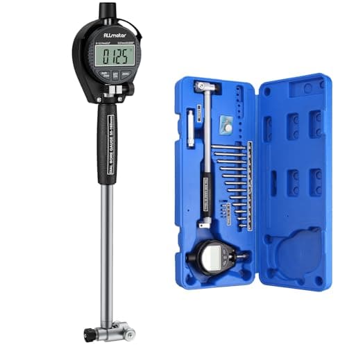 Image of ALLmeter Bore Gage Set Digital Indicator Dial Bore Gauge (50-160mm/0.01mm) Measurement with Self-Centering Dial,Carbide Anvils,and Insulated Grips for Deep Engine Cylinder Measurement