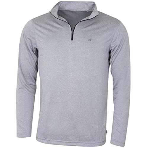 Image of Calvin Klein Mens Harlem 1/4 Zip Pullover - Silver Marl - L