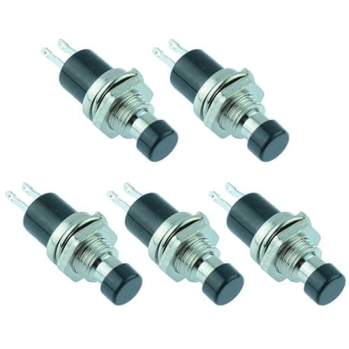 Image of 5 x Black On(Off) Miniature Momentary Push to Break Switch SPST