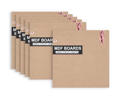 Image of Variety Canvas 6 Piece A4 Size MDF Boards for Art and Craft, Wood MDF Sheets for Craft Work, DIY MDF Cutouts (MDF -Square 8 x 8-6PC)