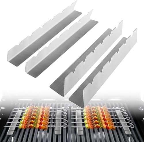 Image of Hydrogarden Grill skewers Rack for 6 skewers. Made of Stainless Steel Metal. Rack Length 30cm, Height 4cm, Base Width 3.5cm (4 Pieces)