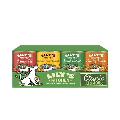 Image of Lily's Kitchen Natural Adult Wet Dog Food Tins Classic Dinners Variety Pack 12 x 400g