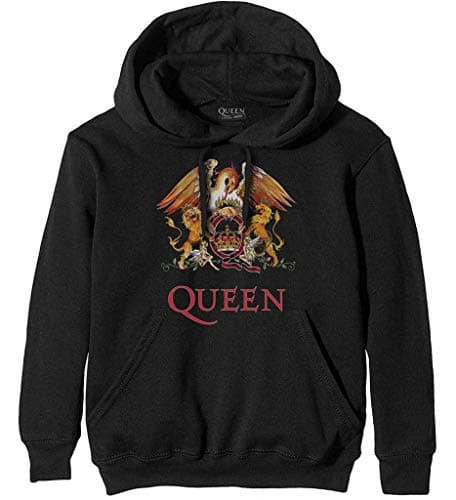Image of Queen 'Classic Crest' (Black) Pullover Hoodie (Medium)