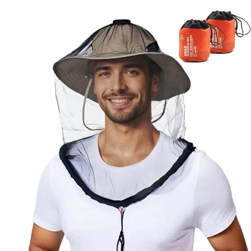 Image of Top Hat Fly Net for Face and Neck by Noseeums Screen Net for Any Outdoor Lover, with Carry Bags, Fits Most Hat and Cap Sizes (Pack of 2) Veil Belly Dance Child, black, L