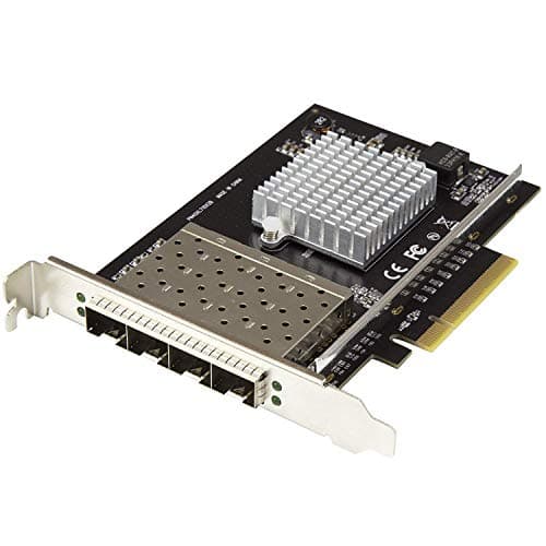 Image of StarTech.com Quad Port 10G SFP+ Network Card - Intel XL710 Open SFP+ Converged Adapter - PCIe 10 Gigabit Ethernet Server NIC - 10GbE Fiber Optic LAN Card - Dell PowerEdge HPE ProLiant (PEX10GSFP4I)