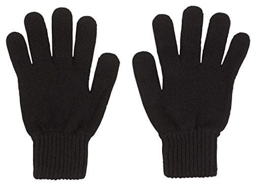 Image of Komonee Black Mittens Gloves Unisex Warm Winter Outdoor Knitted Flexible Hand Warmers for Cold Weather Cycling Running - Thermal Soft Touch Stretchy Knit Daily Wear for Men Women & Teenagers