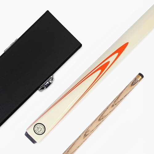 Image of Funky Chalk BCE Ronnie O'Sullivan Orange Flare 57 Inch 2 Piece Centre Joint Snooker Pool Cue and Case Set 9.5mm Tip with Classic Attache Case