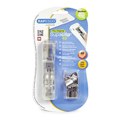 Image of Rapesco RC4025SS Supaclip 40 See Through Dispenser and 25 Stainless Steel Clips