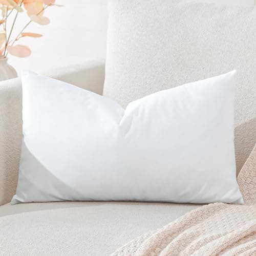 Image of Artscope Luxury Velvet Cushion Covers Decorative Lumbar Pillowcases Soft Solid Cushion Cases for Couch Sofa Bedroom Car Decor 30x50cm White