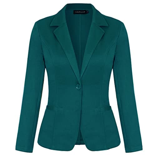 Image of MINTLIMIT Casual Women's Jacket with One Button Closure and Cropped Length Comfortable and Easy to Wear GN-Dark Green L