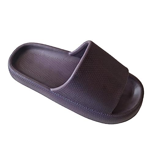Image of Keanu Chunky Cloud Sliders - Women Men Indoor/Outdoor Slides - Slippers Pool Sliders Summer Flip Flop Shower Bathing Pillow - UK Adult Sizes 3-12 (Chocolate, 3-4)