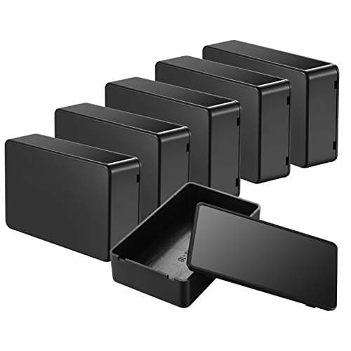 Image of 6 Pcs Plastic Project Box, Electronic Junction Box, Enclosure Box for Electronics, Power, Instrument Case Box (black, 100x60x25 mm)