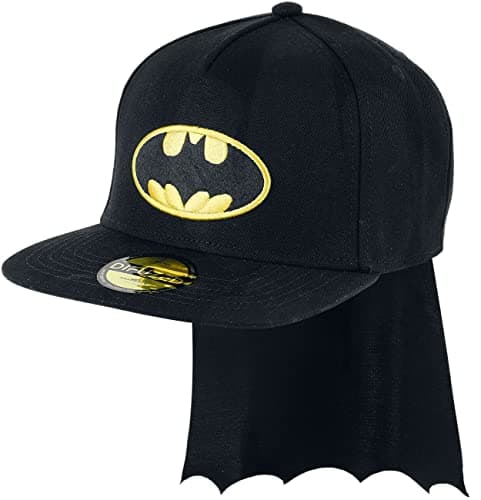 Image of Batman Logo with Cape Men's Cap Black Fan Merchandise Film Superheroes