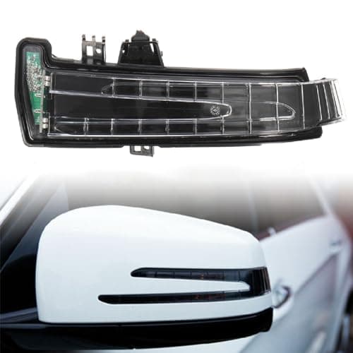Image of GSRECY Indicator Signal Light Compatible with Mercedes A B C CLA GLA GLK Class W204 W212 W221 W176 W246 X204 W218 LED Side Mirror Marker Turn Signal Light Lens Yellow Light (Left Side)
