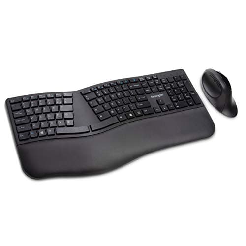 Image of Kensington Wireless Ergonomic Keyboard & Mouse Set - Pro Fit Ergo Wireless Set, Natural Split Keyboard with US Layout, Ergo Mouse, Dual Mode 2.4 GHz & Bluetooth - Chrome OS, macOS, Windows (K75406WW)