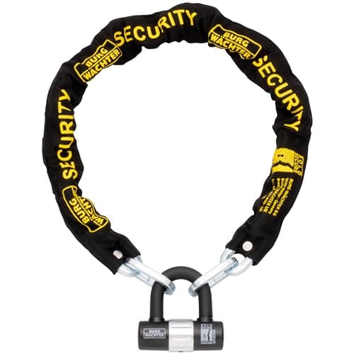 Image of Burg-Wachter 1M Sold Secure Gold Bike Chain and Lock Kit, Black