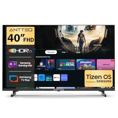 Image of Antteq 40 Inch Smart TV, 40" Tizen OS FHD HDR10 Dolby Audio Television with Netflix Disney+ Gaming Hub Samsung TV Plus, Small TV for Bedroom or Kitchen